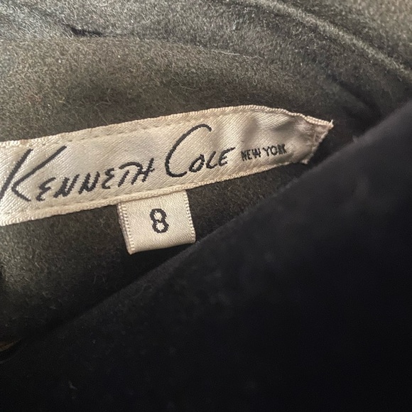 Kenneth Cole Asymmetric Zip Wool Blend Coat - Picture 5 of 7